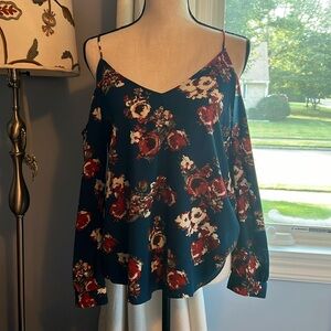 Sweet wanderer open shoulder top teal medium